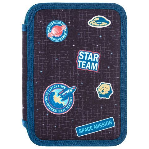 Пенал BRAUBERG, 3 отделения, полиэстер, 21х14 см, &quot;Space mission&quot;, 270729