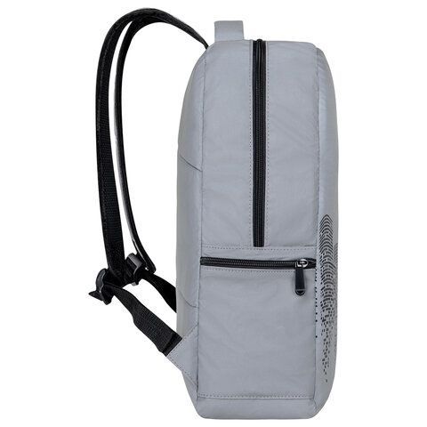 Рюкзак BRAUBERG REFLECTIVE универсальный, светоотражающий, &quot;City&quot;, серый, 42х30х13 см, 270757