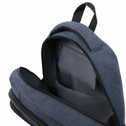 Рюкзак BRAUBERG HIGH SCHOOL универсальный, 3 отделения, &quot;Сапфир&quot;, синий, 46х31х18 см, 270760