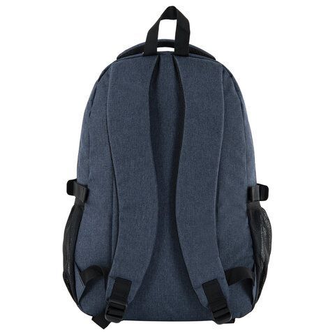 Рюкзак BRAUBERG HIGH SCHOOL универсальный, 3 отделения, &quot;Сапфир&quot;, синий, 46х31х18 см, 270760