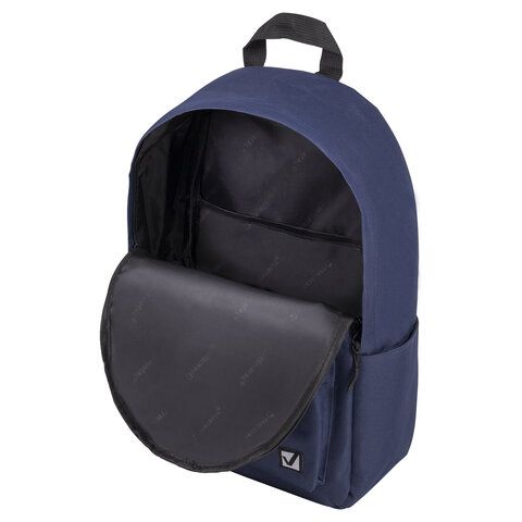 Рюкзак BRAUBERG POSITIVE универсальный, карман-антивор, &quot;Dark blue&quot;, 42х28х14 см, 270775