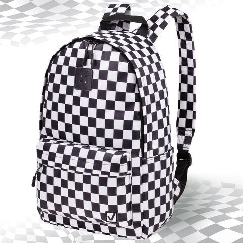 Рюкзак BRAUBERG POSITIVE универсальный, карман-антивор, &quot;Black and White&quot;, 42х28х14 см, 270777