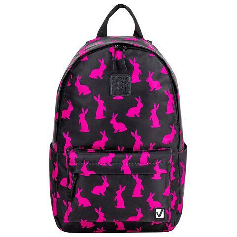 Рюкзак BRAUBERG POSITIVE универсальный, карман-антивор, &quot;Pink Rabbits&quot;, 42х28х14 см, 270780