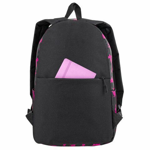 Рюкзак BRAUBERG POSITIVE универсальный, карман-антивор, &quot;Pink Rabbits&quot;, 42х28х14 см, 270780