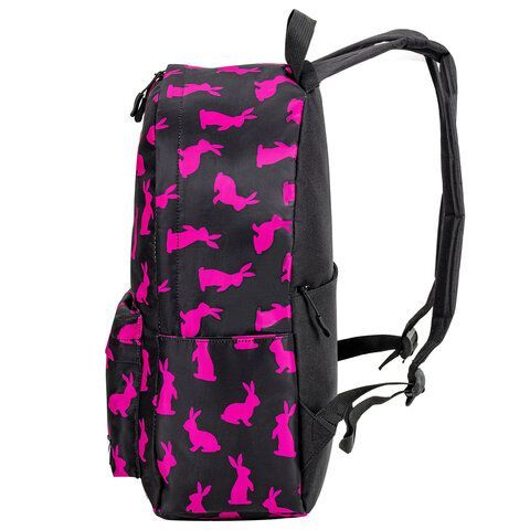 Рюкзак BRAUBERG POSITIVE универсальный, карман-антивор, &quot;Pink Rabbits&quot;, 42х28х14 см, 270780