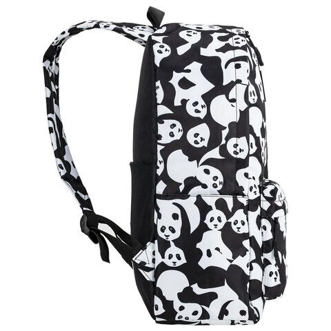 Рюкзак BRAUBERG POSITIVE универсальный, карман-антивор, &quot;Pandas&quot;, 42х28х14 см, 270781