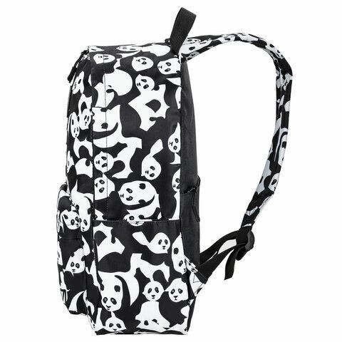 Рюкзак BRAUBERG POSITIVE универсальный, карман-антивор, &quot;Pandas&quot;, 42х28х14 см, 270781