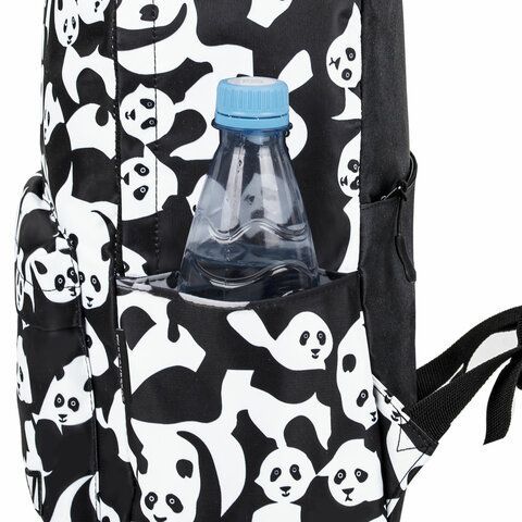 Рюкзак BRAUBERG POSITIVE универсальный, карман-антивор, &quot;Pandas&quot;, 42х28х14 см, 270781