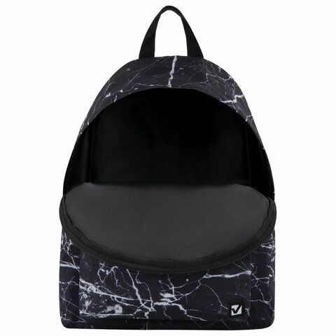 Рюкзак BRAUBERG СИТИ-ФОРМАТ универсальный, &quot;Black marble&quot;, черный, 41х32х14 см, 270790