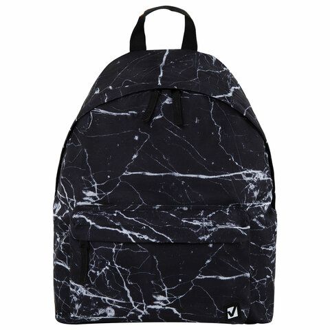 Рюкзак BRAUBERG СИТИ-ФОРМАТ универсальный, &quot;Black marble&quot;, черный, 41х32х14 см, 270790