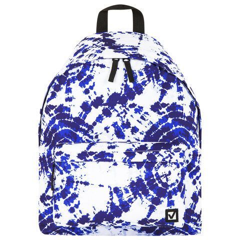 Рюкзак BRAUBERG СИТИ-ФОРМАТ универсальный, &quot;Tie-dye&quot;, бело-синий, 41х32х14 см, 270792
