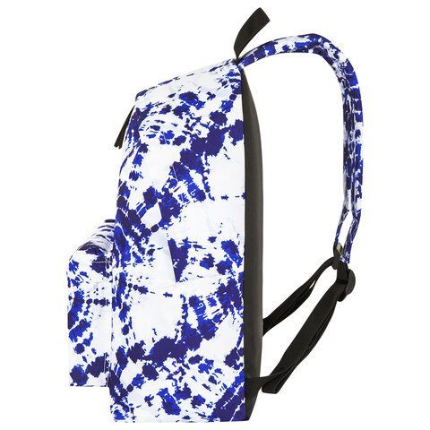 Рюкзак BRAUBERG СИТИ-ФОРМАТ универсальный, &quot;Tie-dye&quot;, бело-синий, 41х32х14 см, 270792