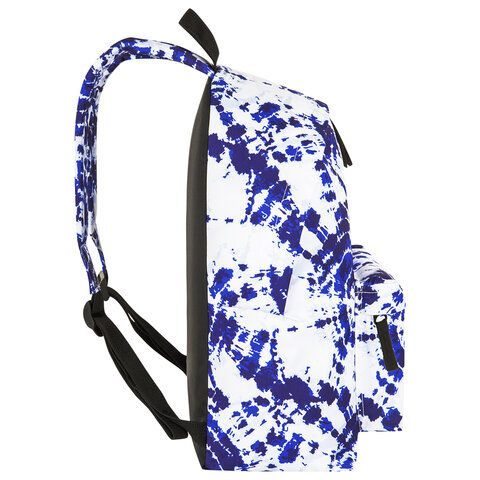 Рюкзак BRAUBERG СИТИ-ФОРМАТ универсальный, &quot;Tie-dye&quot;, бело-синий, 41х32х14 см, 270792