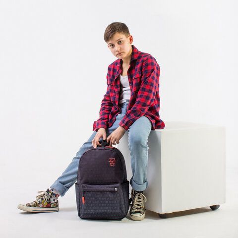 Рюкзак BRAUBERG ENERGETIC универсальный, эргономичный, &quot;Korean&quot;, черный, 43х30х16 см, 270795