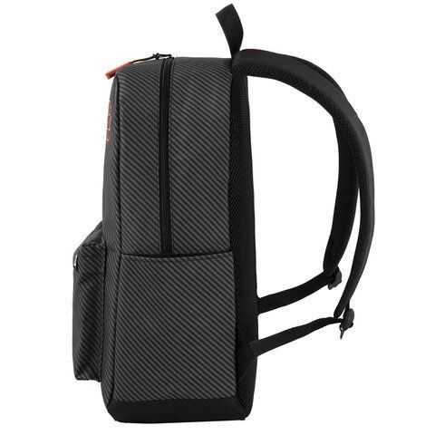 Рюкзак BRAUBERG ENERGETIC универсальный, эргономичный, &quot;Recycle&quot;, черный\серый, 43х30х16 см, 270796