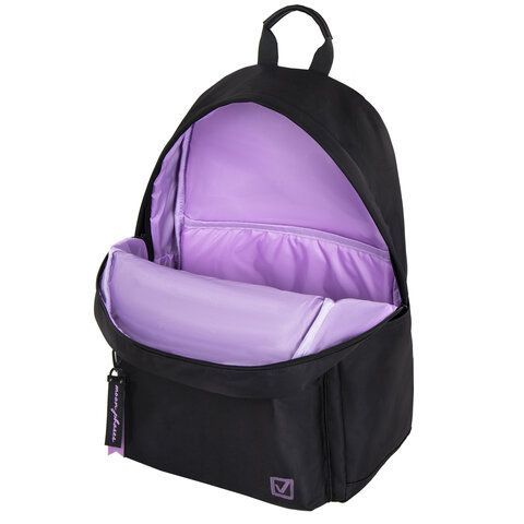 Рюкзак BRAUBERG FASHION CITY универсальный, карман-антивор, &quot;Moon&quot;, черный, 44х31х16 см, 270807