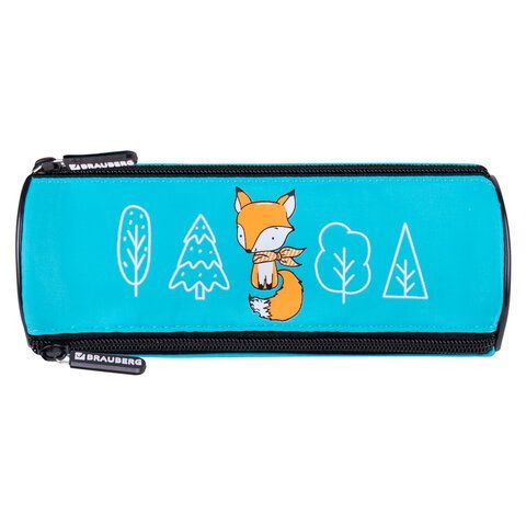 Пенал BRAUBERG, 3 отделения, нейлон, 21х7х7 см, &quot;Fox&quot;, 270838