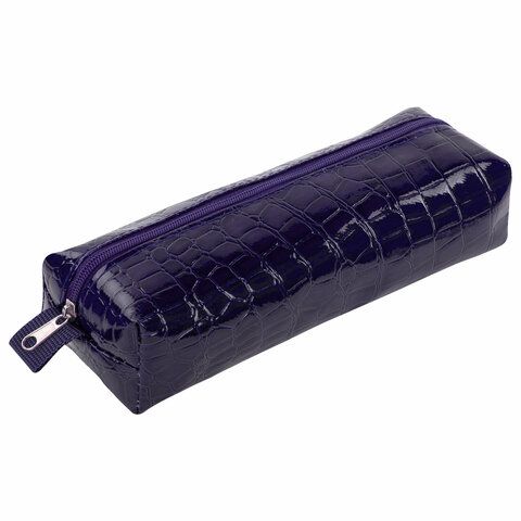 Пенал-косметичка BRAUBERG, &quot;крокодиловая кожа&quot;, 20х6х4 см, &quot;Ultra purple&quot;, 270848