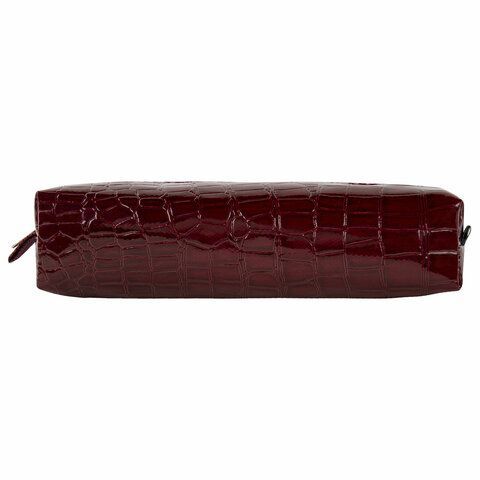 Пенал-косметичка BRAUBERG, крокодиловая кожа, 20х6х4 см, &quot;Ultra maroon&quot;, 270849