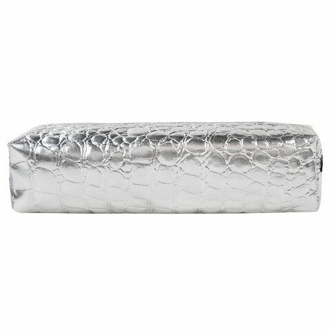 Пенал-косметичка BRAUBERG, &quot;крокодиловая кожа&quot;, 20х6х4 см, &quot;Ultra silver&quot;, 270851