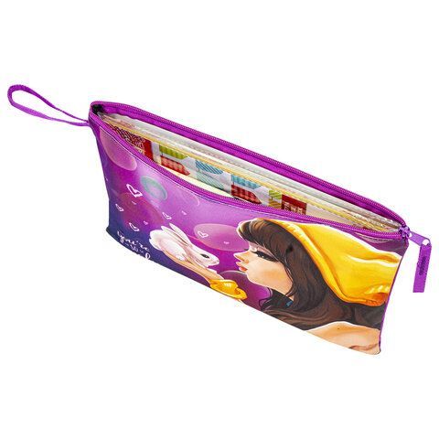 Папка для тетрадей BRAUBERG А4, 1 отделение, полиэстер, на молнии, с ручкой, "Rabbit", 270940