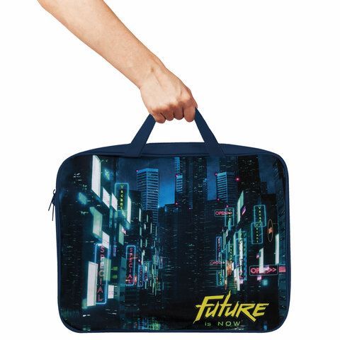 Папка на молнии с ручками BRAUBERG А4, 1 отделение, полиэстер, 80 мм, &quot;Future&quot;, 270965
