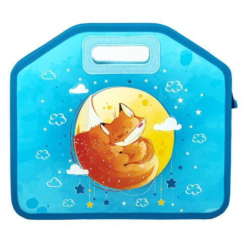 Папка-сумка ЮНЛАНДИЯ, 1 отделение, фетровые ручки, 34х30х11 см, &quot;Moon fox&quot;, 270996
