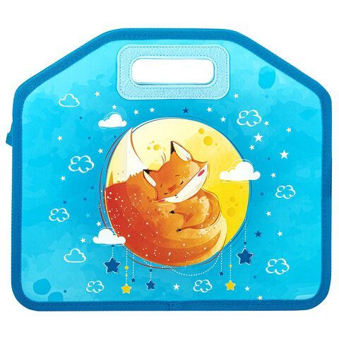 Папка-сумка ЮНЛАНДИЯ, 1 отделение, фетровые ручки, 34х30х11 см, &quot;Moon fox&quot;, 270996