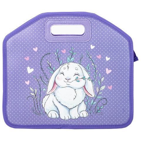 Папка-сумка ЮНЛАНДИЯ, 1 отделение, фетровые ручки, 34х30х11 см, &quot;Little bunny&quot;, 270998