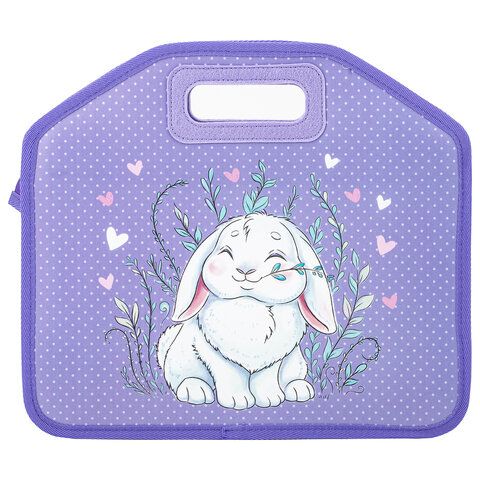 Папка-сумка ЮНЛАНДИЯ, 1 отделение, фетровые ручки, 34х30х11 см, &quot;Little bunny&quot;, 270998