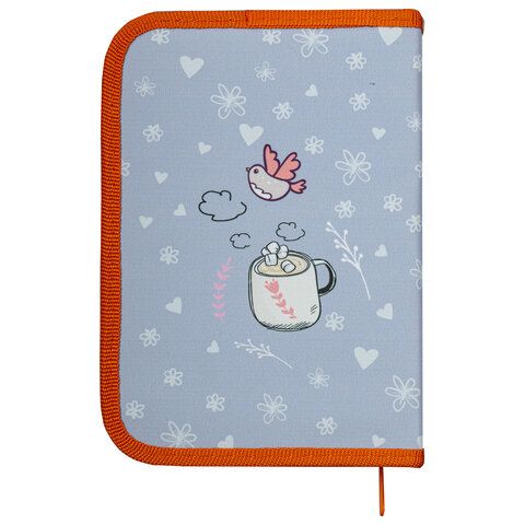 Пенал ПИФАГОР, 1 отделения, 2 откидные планки, полиэстер, 20х14 см, &quot;Cute fox&quot;, 271018