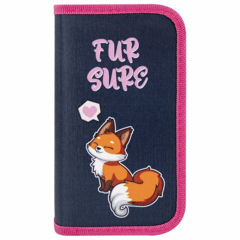 Пенал ЮНЛАНДИЯ, 2 отделения, полиэстер, 19х11 см, &quot;Nice fox&quot;, 271022