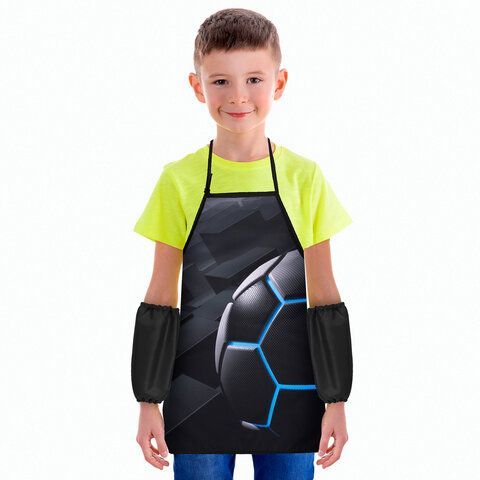 Накидка фартук с нарукавниками для труда ЮНЛАНДИЯ, 46х54 см, &quot;Soccer ball&quot;, 271044