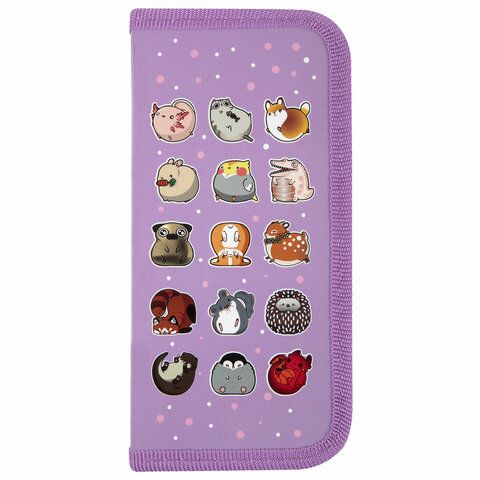 Пенал ПИФАГОР 2 шт., 1 отделение, ламинированный картон, 19х9 см, &quot;Animals&quot;, 271099