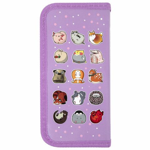 Пенал ПИФАГОР 2 шт., 1 отделение, ламинированный картон, 19х9 см, &quot;Animals&quot;, 271099