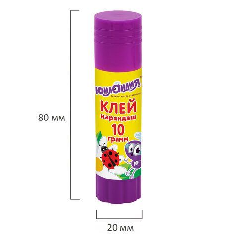 Клей-карандаш ЮНЛАНДИЯ 4 шт. &quot;ЮНЛАНДИК И БОЖЬЯ КОРОВКА&quot;, 10 г, улучшенный, 271137
