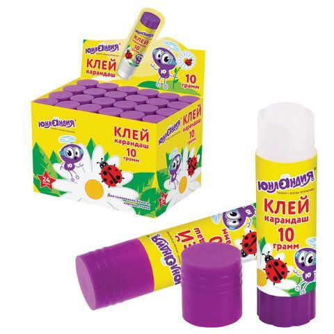 Клей-карандаш ЮНЛАНДИЯ 4 шт. &quot;ЮНЛАНДИК И БОЖЬЯ КОРОВКА&quot;, 10 г, улучшенный, 271137