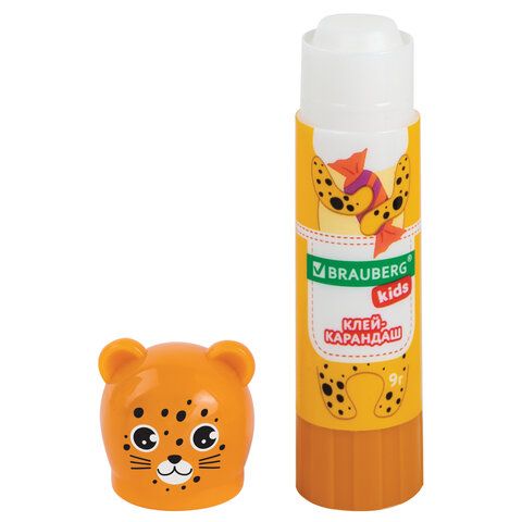 Клей-карандаш &quot;Зверята: панда, слон, леопард&quot;, 9 г, фигурный колпачок, BRAUBERG KIDS 24 шт., 271139