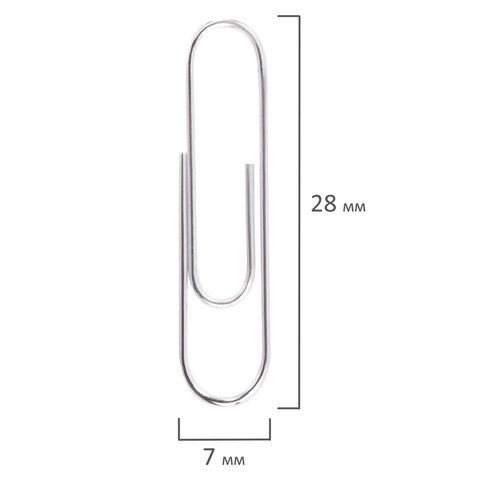 Скрепки EXTRA BRAUBERG 2 шт. 28 мм никелированные 100 штук, 271312