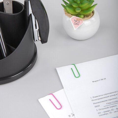 Скрепки EXTRA BRAUBERG 3 шт. 28 мм цветные 100 штук, 271313