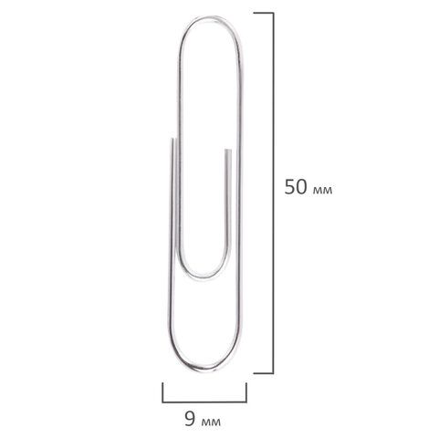 Скрепки большие EXTRA BRAUBERG 2 шт. 50 мм никелированные 50 штук, 271314