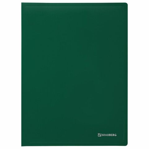 Папка 100 вкладышей BRAUBERG &quot;Office&quot;, зеленая, 0,8 мм, 271335