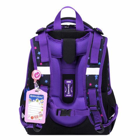 Ранец BRAUBERG PREMIUM, 2 отделения, с брелком, &quot;Neon cat&quot;, 38х29х16 см, 271352