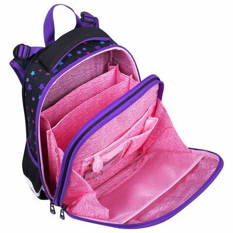 Ранец BRAUBERG PREMIUM, 2 отделения, с брелком, &quot;Neon cat&quot;, 38х29х16 см, 271352