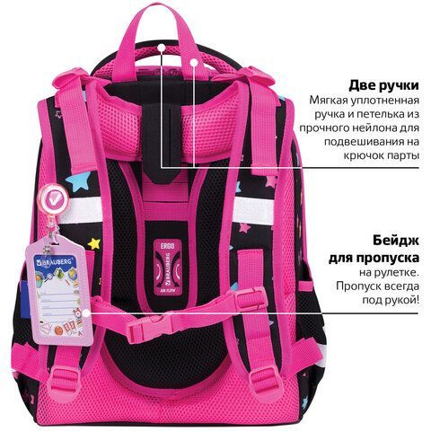 Ранец BRAUBERG PREMIUM, 2 отделения, с брелком, &quot;Pop style&quot;, 38х29х16 см, 271354