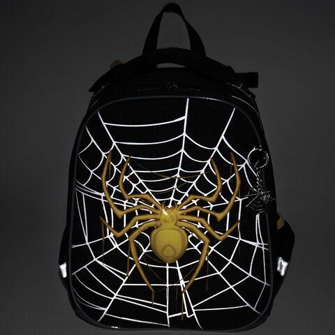 Ранец BRAUBERG PREMIUM, 2 отделения, с брелком, &quot;Venomous spider&quot;, 3D панель, 38х29х16 см, 271355