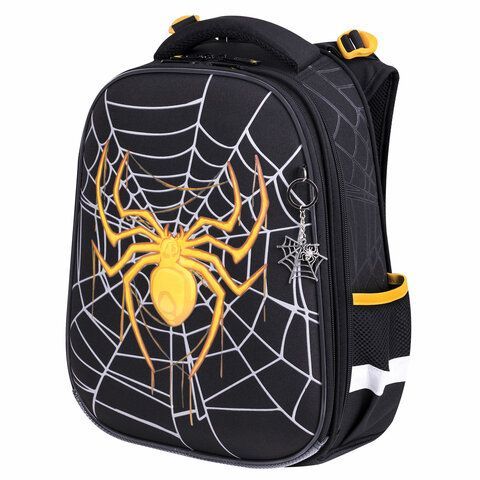 Ранец BRAUBERG PREMIUM, 2 отделения, с брелком, &quot;Venomous spider&quot;, 3D панель, 38х29х16 см, 271355