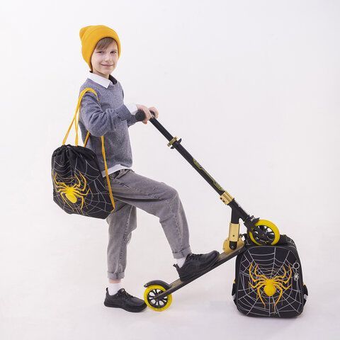 Ранец BRAUBERG PREMIUM, 2 отделения, с брелком, &quot;Venomous spider&quot;, 3D панель, 38х29х16 см, 271355