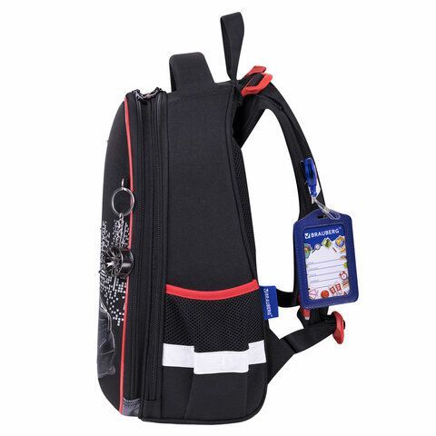Ранец BRAUBERG PREMIUM, 2 отделения, с брелком, &quot;City car&quot;, LED ЛАМПОЧКИ, 38х29х16 см, 271356