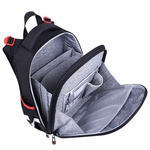 Ранец BRAUBERG PREMIUM, 2 отделения, с брелком, &quot;City car&quot;, LED ЛАМПОЧКИ, 38х29х16 см, 271356